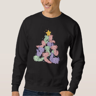 Axolotl Christmas Tree Cute Amphibian Axolotl Xmas Sweatshirt