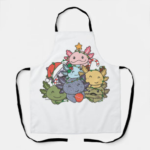 Axolotl Christmas Tree Funny Animal Christmas Apron