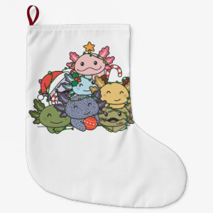 Axolotl Christmas Tree Funny Animal Christmas Large Christmas Stocking