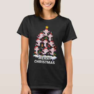 Axolotl Christmas Tree Lights Cute Axolotl Lover F T-Shirt