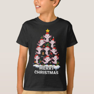 Axolotl Christmas Tree Lights Cute Axolotl Lover F T-Shirt