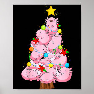 Axolotl Christmas Tree Ornament Fish Axolotl Anima Poster