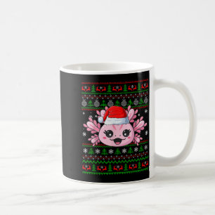 Axolotl Christmas Ugly Sweater Santa Axolotl Head  Coffee Mug