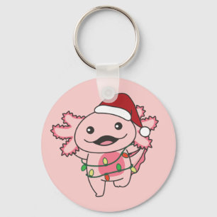 Axolotl Christmas Winter Animals Axolotls Keychain