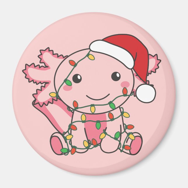 Axolotl Christmas Winter Animals Axolotls Magnet (Front)