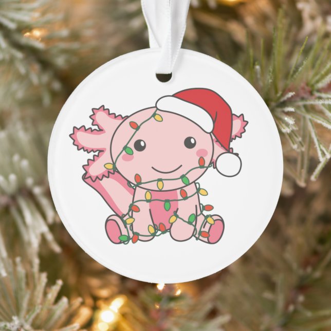 Axolotl Christmas Winter Animals Axolotls Ornament (Tree)