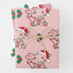 Axolotl Christmas Winter Animals Holiday Axolotls Wrapping Paper Sheet