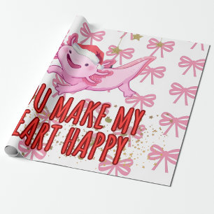 Axolotl christmas wrapping paper