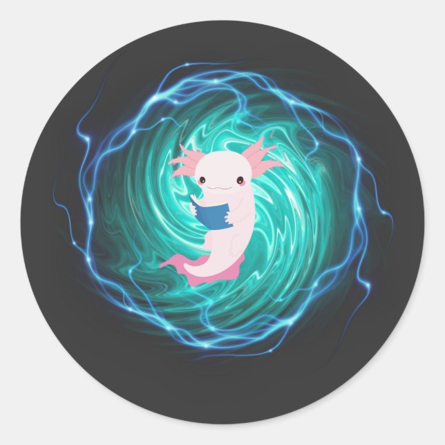 Axolotl  classic round sticker (Front)