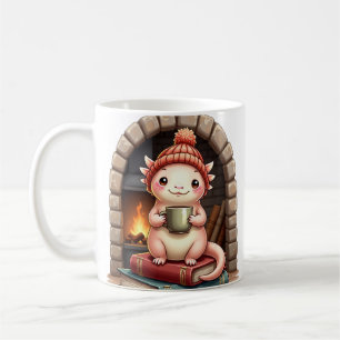 Axolotl Coffee Addict Kawaii - Cosy Reading Nook D Mug