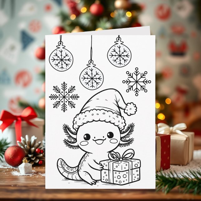Axolotl Coloring Page | Christmas Card (Creator Uploaded)
