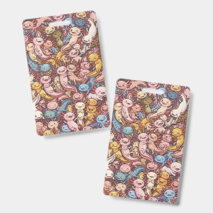 Axolotl Cuddle Crowd – Whimsical Smiles Everywhere ID Badge
