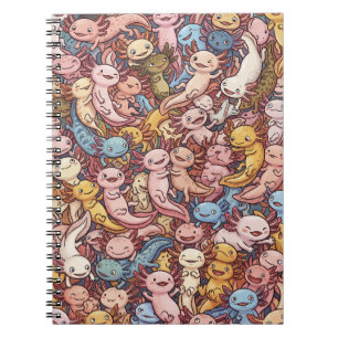 Axolotl Cuddle Crowd – Whimsical Smiles Everywhere Notebook