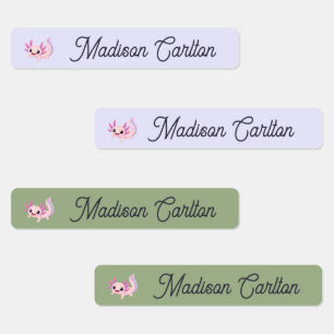 Axolotl Custom Vinyl Kids Name School 