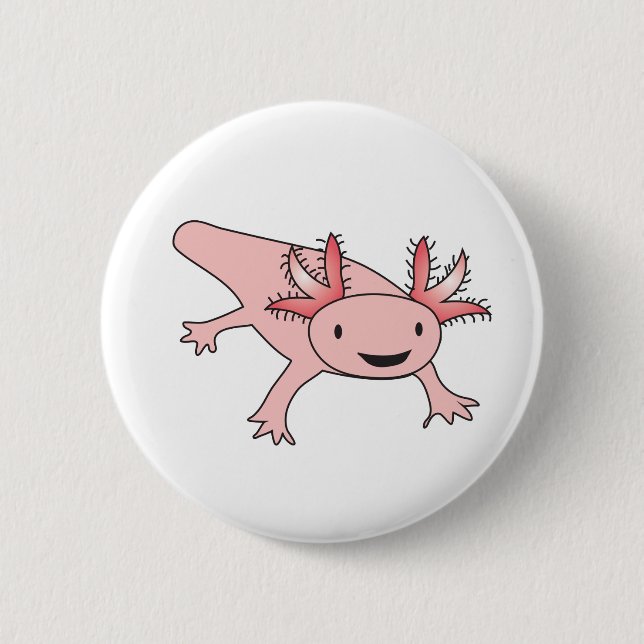 Axolotl Cute Salamander 6 Cm Round Badge (Front)