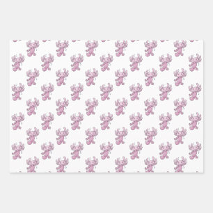 Axolotl Dabbing Wrapping Paper Sheets