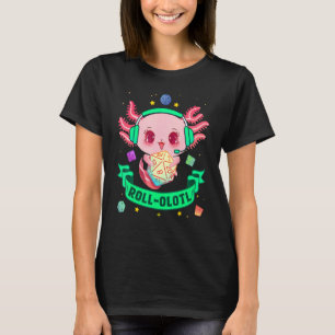 Axolotl Dice For Dragons D20 Rpg Gamer Fantasy Gam T-Shirt