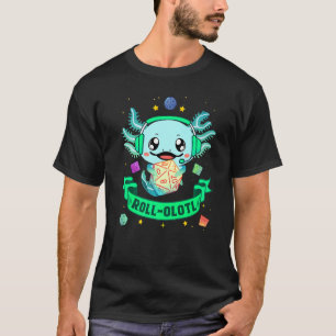 Axolotl Dice For Dragons D20 Rpg Gamer Fantasy Gam T-Shirt