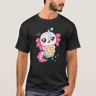 Axolotl Dice For Dragons D20 Rpg Gamer Girls Women T-Shirt
