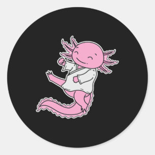 Axolotl Does Karate Classic Round Sticker