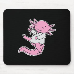 Axolotl Does Karate Mouse Pad