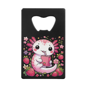 Axolotl Drinking Japanese Strawberry Milk