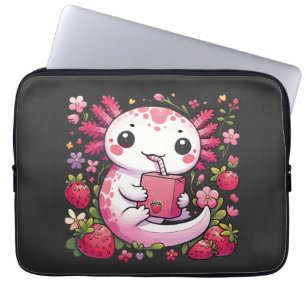 Axolotl Drinking Japanese Strawberry Milk  Laptop Sleeve