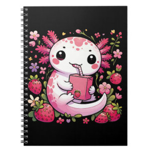 Axolotl Drinking Japanese Strawberry Milk Notebook