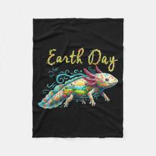 Axolotl earth day 2026 animal axolotl lovers men fleece blanket