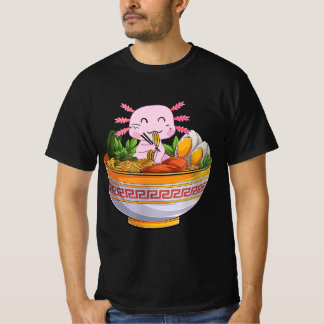 Axolotl Eating Ramen Noodles Kawaii Anime Gift Gir T-Shirt