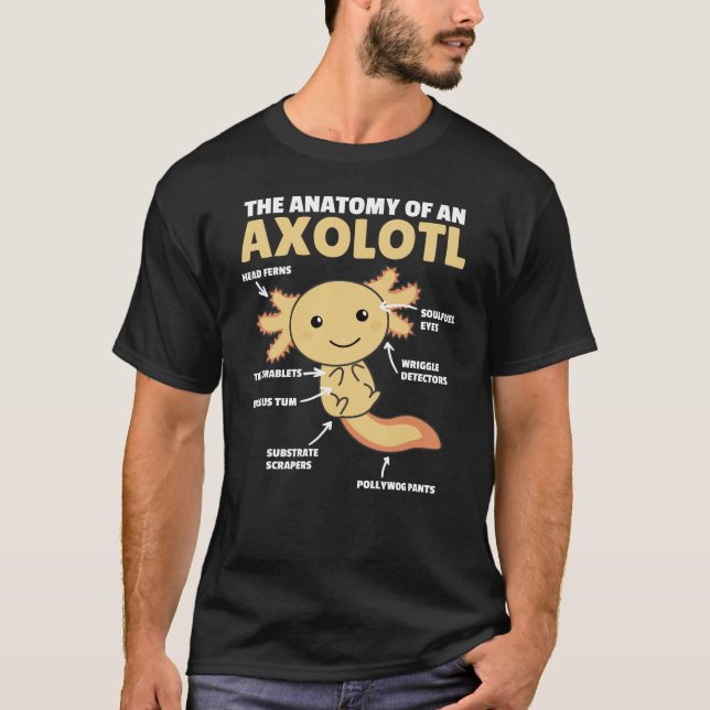 Axolotl Explanation Anatomy Of An Axolotl T-Shirt (Front)