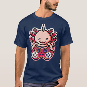 Axolotl Fish Playing Gaming Video  Axolotl Lizard  T-Shirt