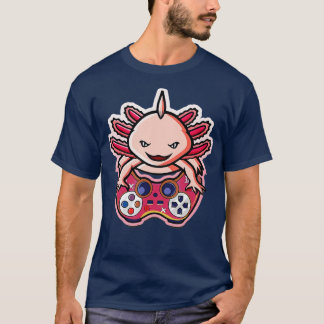 Axolotl Fish Playing Gaming Video Axolotl Lizard T-Shirt