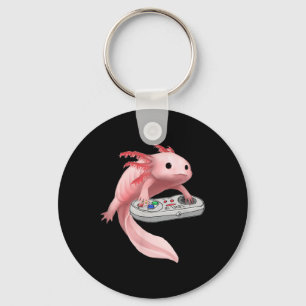Axolotl Fish Playing Video Game White-axolotl Liza Key Ring
