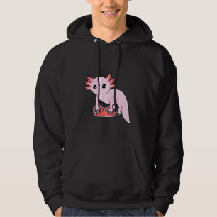 Axolotl Fish Playing Video Games Funny Cute Axolot Hoodie