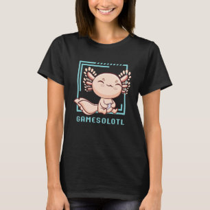 Axolotl Fish Playing Video Games Lizard Gamesolotl T-Shirt