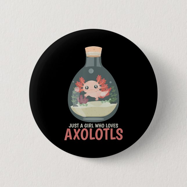 Axolotl Fish Tank Axolotl Questions Cute Anime Kid 6 Cm Round Badge (Front)