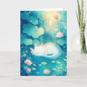 Axolotl Flower Pond Serenity Card