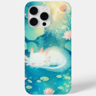 Axolotl Flower Pond Serenity iPhone 15 Pro Max Case