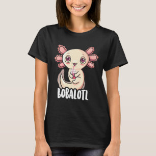 Axolotl  For Girls Kids Bobalotl Boba Tea T-Shirt