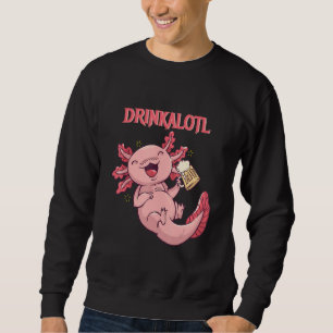 Axolotl Funny Party Drinkalotl Partner Look Beer T Sweatshirt