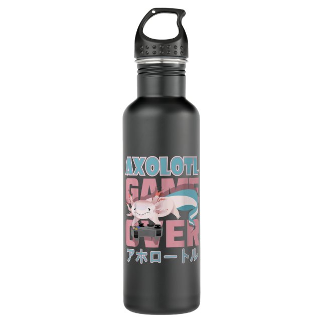 Axolotl Gamer   710 Ml Water Bottle (Front)