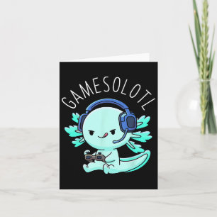 Axolotl Gamer Anime Gifts Kawaii Boys Girls Card