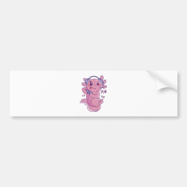 Axolotl Gamer Challenge Blast Bumper Sticker (Front)