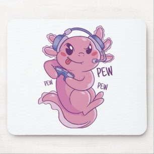 Axolotl Gamer Challenge Blast Mouse Pad