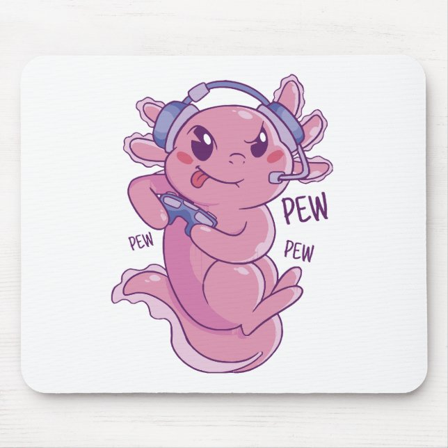 Axolotl Gamer Challenge Blast Mouse Pad (Front)