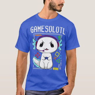 Axolotl Gamesolotl  Axolotl Playing Video Games  T-Shirt