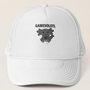 Axolotl Gamesolotl Cute Animals For Gamers Trucker Hat