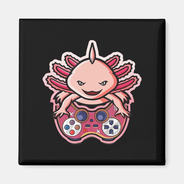 Axolotl Gaming Kids Boys Girls Anime Video Game Ga Magnet (Front)