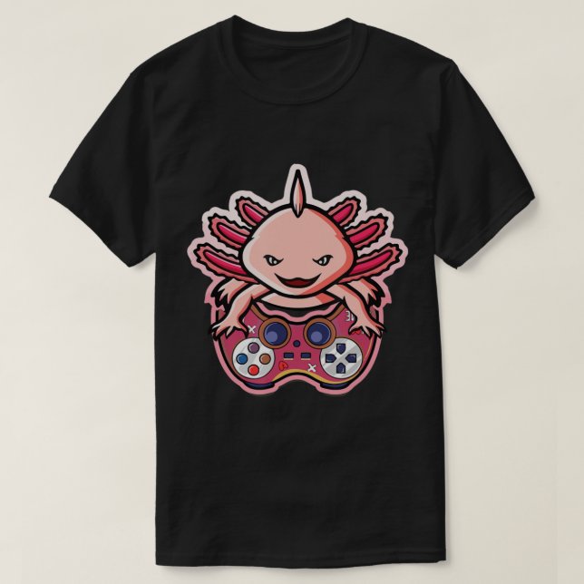 Axolotl Gaming Kids Boys Girls Anime Video Game Ga T-Shirt (Design Front)